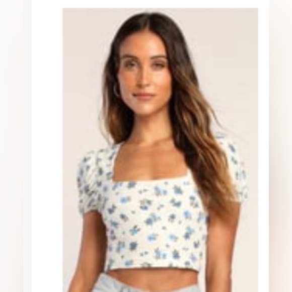 Lulus Floral Crop Top - Picture 4 of 4